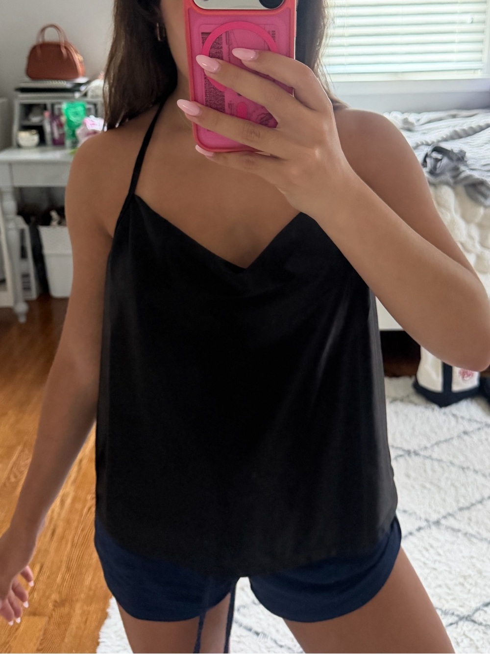 Wild Fable Black Satin Cowl Neck Cami Top - Size L